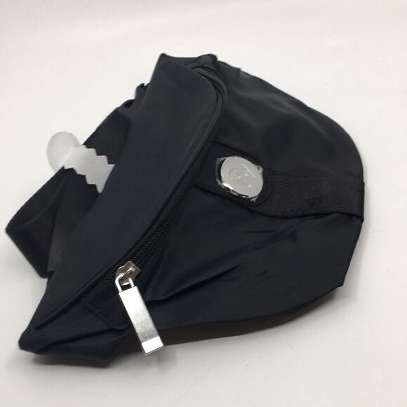 Joy Mangano black lightweight belt bag with silver tone hardware - Picture 3 of 12